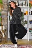 Tiby Funnel Neck Layering Top Leopard Black